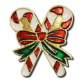 Double Candy Canes Lapel Pin